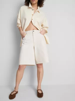 Bermudas vaqueras largas de algodón