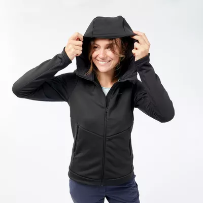 QUECHUA Fleecejacke Damen mit Kapuze Wandern - MH500 Hood