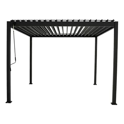Pavillon mit Lamellendach, anthrazit, 3 x 3,6 m