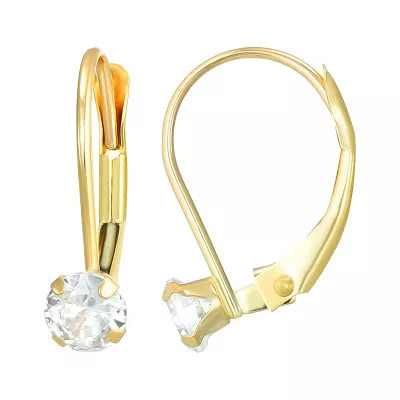 Taylor Grace 10k Gold Cubic Zirconia Leverback Earrings