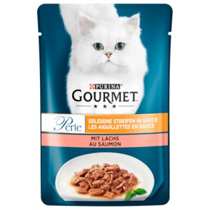 Purina Gourmet Perle Erlesene Streifen mit Lachs 85g