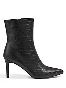 Naomy Croc-Embossed Ankle Boots