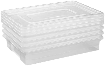 Clear 5L Storage Box With Lid 4pk