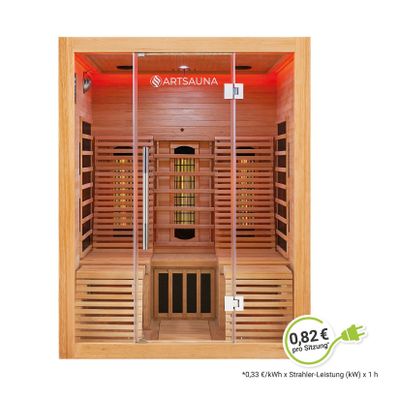 Artsauna Infrarotkabine Wärmekabine Helsinki 150 mit Dual-Technologie & Hemlockholz