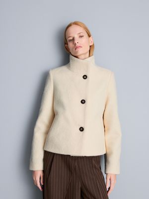 Chaqueta de cuello alto cepillada