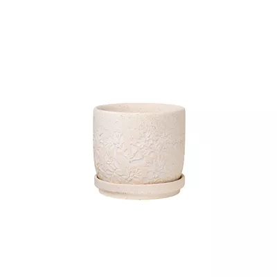 Single Ceramic Pot With Saucer Assorted