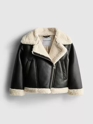 1,5-8 años | Chaqueta motera con ribete de borrego