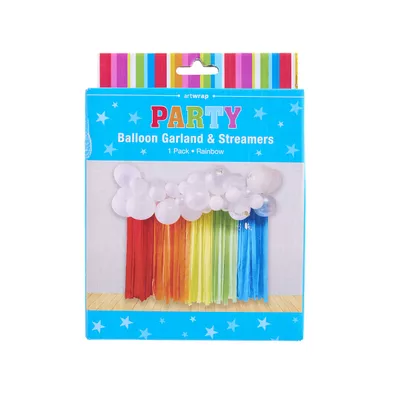 Rainbow Streamer Balloon Garland