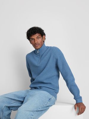 Jersey texturizado con cremallera de 1/4