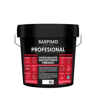 IMPERMEABILIZANTE CAUCHO FIBRADO PROFESIONAL 14L GRIS