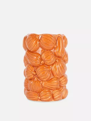 Jarrón texturizado con calabazas