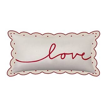 Celebrate Together™ Valentine's Day "Love" Embroidered Linen Throw Pillow