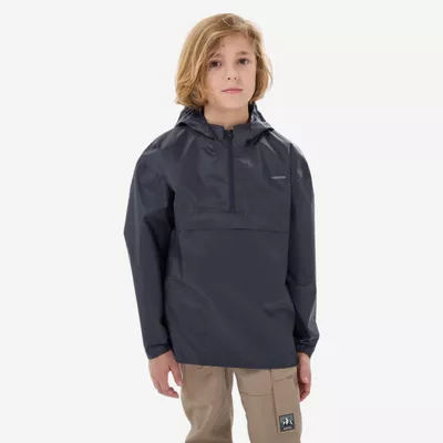 Regenjacke Kinder wasserdicht halber RV Gr. 122–170 - MH100 schwarz