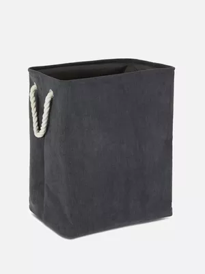 Cesta cuadrada de pana para la colada