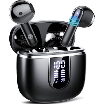 Wireless Earbuds, Bluetooth Ear Buds 5.4 Mini Hifi Stereo with 4 Enc Noise Cancelling Mics Wireless Headphones, 40H in Ear Earphones, Usb C, IP7 Waterproof Bluetooth Headphones for Sports, Workout
