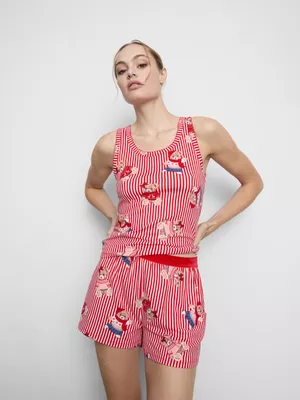 Pantalones cortos de pijama navideños con ositos