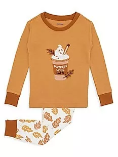 LIttle Girl's 2-Piece Emoji-Print Pyjama Set