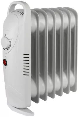 Olieradiator, 7 ribber, hvid, 800 W