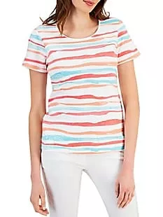 Petite Sasha Stripe Short-Sleeve Top