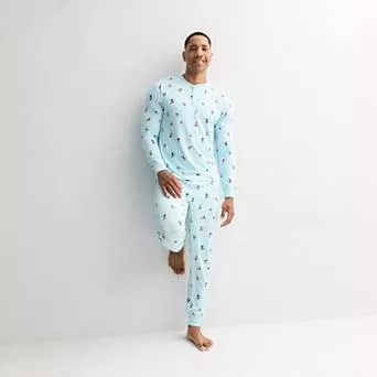 Men's Jammies For Your Families® Hit the Slopes Pajama Top & Pajama Banded Bottoms Set