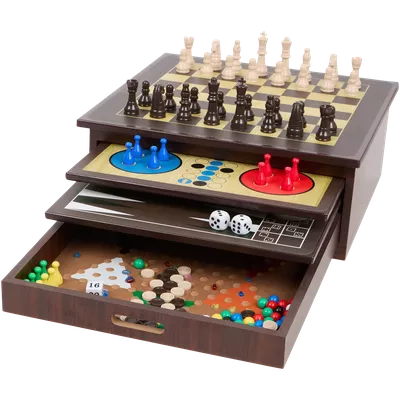 Dřevěné deskové hry 10 v 1