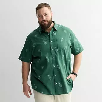Big & Tall Sonoma Goods For Life® Short Sleeve Linen Shirt