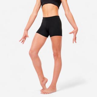 DOMYOS Pantaloncini bambina ginnastica 100 slim fit traspiranti neri