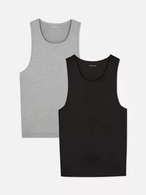 2 camisetas sin mangas texturizadas sin costuras