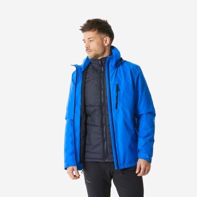3-in-1-Jacke Herren bis -10 °C wasserdicht Wandern - NH500 Mountain blau
