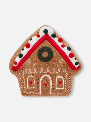Cojín navideño en forma de galleta de jengibre