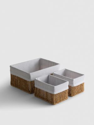 Pack de 3 cestas tejidas