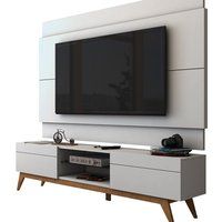 Rack Com Painel Para Tv 55 Polegadas Branco Classic 2G 1.8 - Imcal Móveis