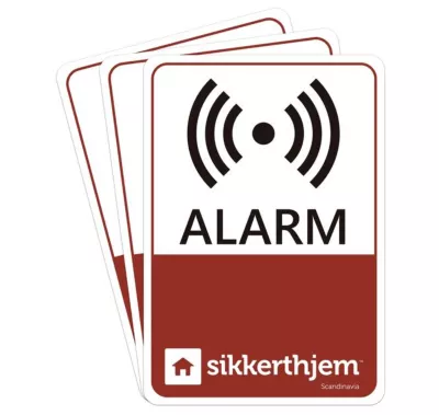 SikkertHjem, Alarmmærkater, 3 stk.