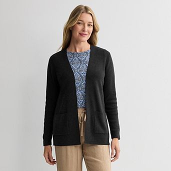 Women's Croft & Barrow® Polished Open Front Sweater Cardigan