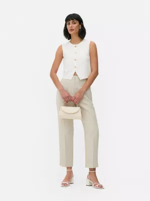Pantalones de talle alto con costura frontal