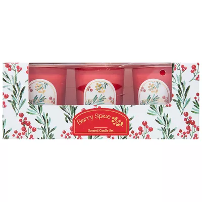 Christmas Berry Votive Candles 3pk