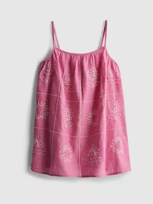 1,5-9 años | Vestido de tirantes bordado de cambray