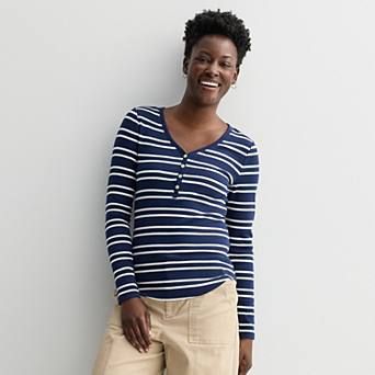 Women's Sonoma Goods For Life® Rib Long Sleeve Henley
