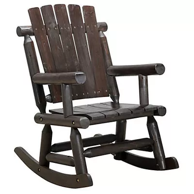 Red Shed Log Patio Rocker, Dark Walnut