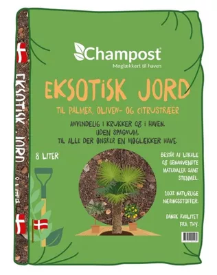 Champost, Eksotisk jord, spagnumfri, 8 L