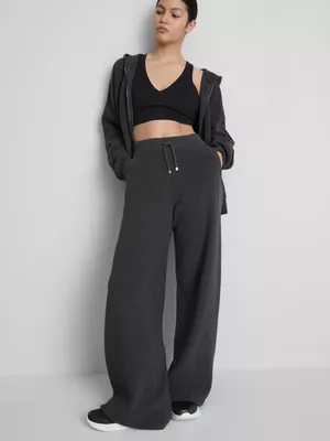 Joggers de pernera ancha de canalé