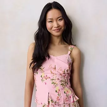 Women's LC Lauren Conrad V-Neck Lace Trim Tank Top