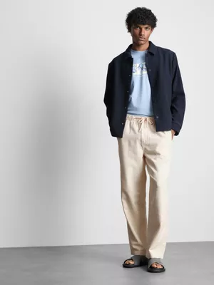 Pantalones texturizados con cordón de ajuste