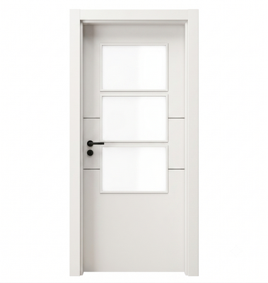 PUERTA INTERIOR EN BLOCK VT2 N LACADA BLANCA ACRISTALADA 80.5CM IZQUIERDA
