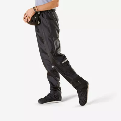 BTWIN Fahrrad Regenhose City 100 schwarz