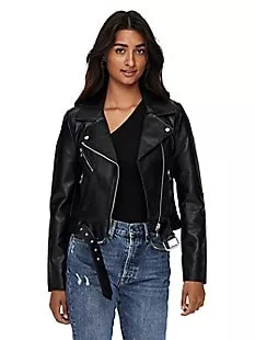 Vera Faux Leather Biker Jacket