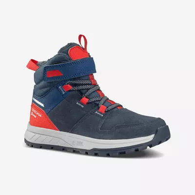QUECHUA Winterschuhe Kinder Gr. 24–34 Leder Klett warm wasserdicht Winterwandern - SH500