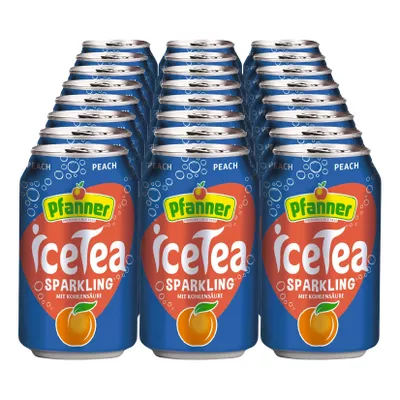Pfanner Eistee Pfirsich sparkling 0,33 Liter Dose, 24er Pack