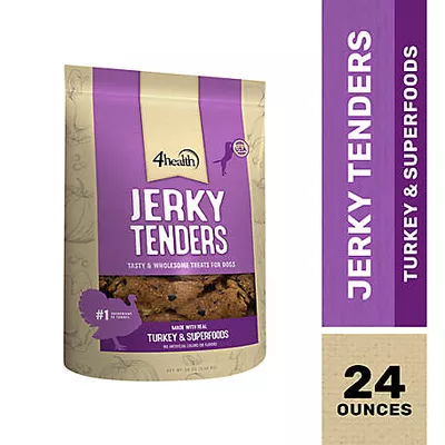 4health Jerky Tenders Turkey and Superfoods Recipe Dog Treats, 24 oz.