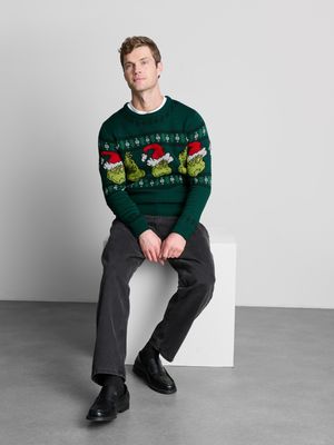 Jersey navideño con grecas alpinas de El Grinch